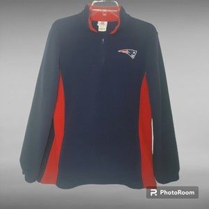 New England Patriots NFL Team Apparel Women's 1/4 Zip Fleece Top Size Large